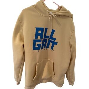 “All Grit Detroit” (Lions) long sleeves Men’s hoodie khaki color, pocket  XXL